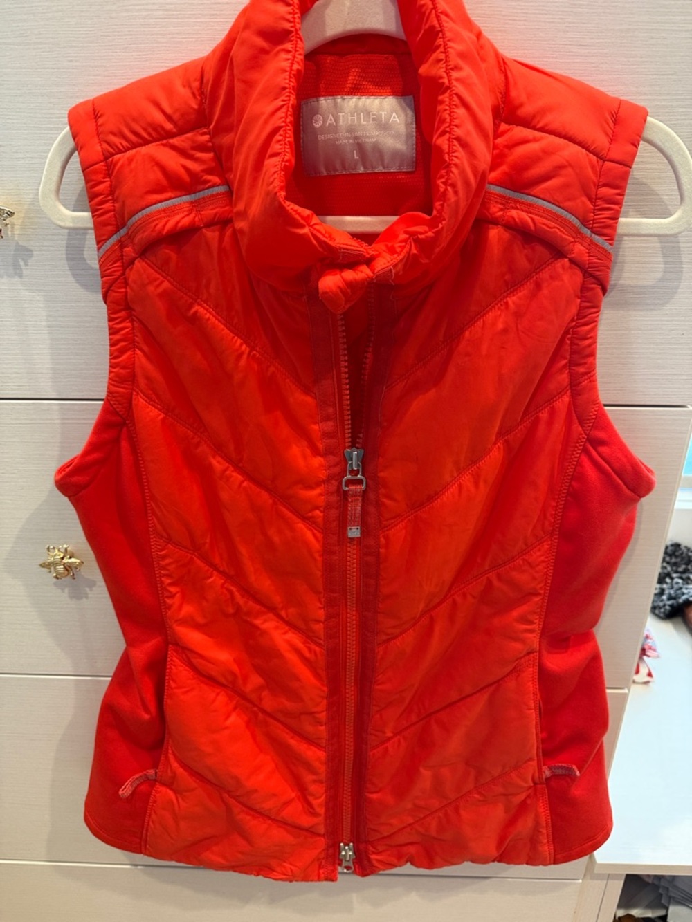 Athleta Bright Orange PrimaLoftQuilted Active Vest